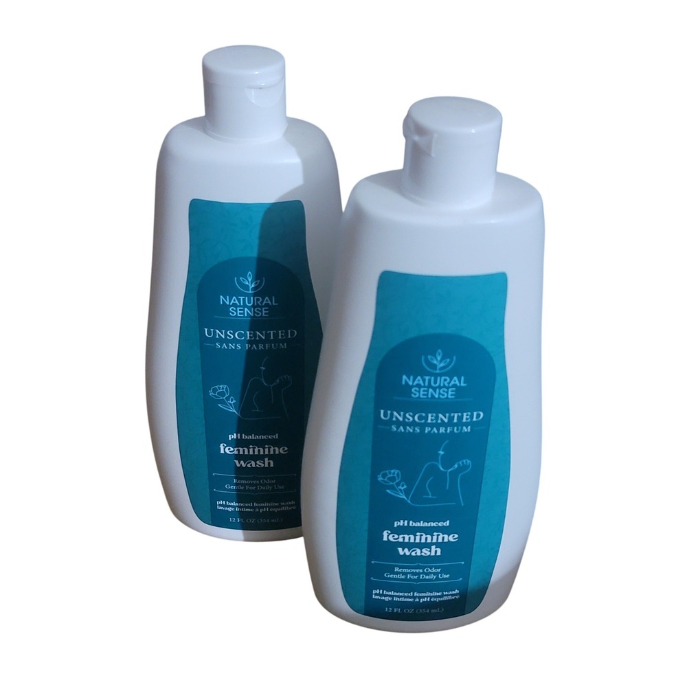Natural Sense Unscented Feminine Wash pH Balanced 12 Fl Oz Lot of 2‎